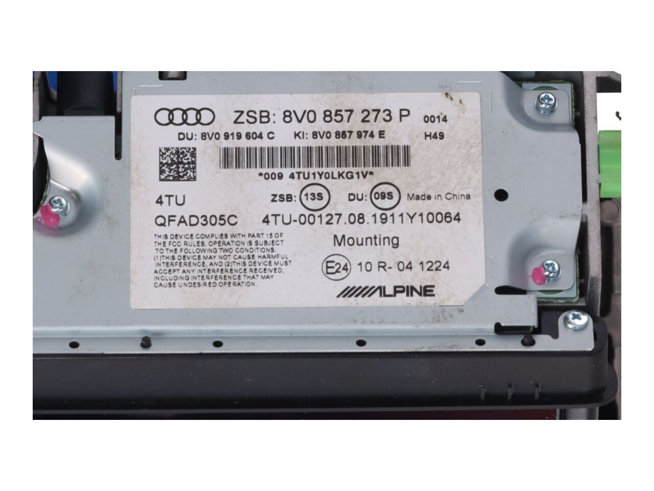 Display AUDI A3 Sportback (8V) 1.4 TFSI e-tron  110 kW  150 PS (05.2014-> )