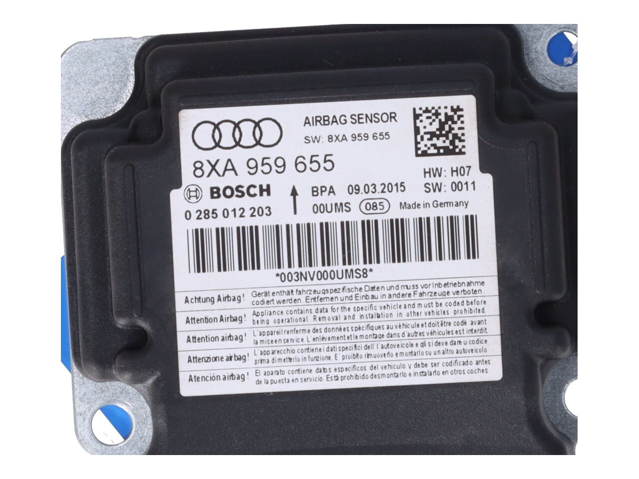 Computer airbag AUDI A1 (8X) 1.4 TFSI  92 kW  125 PS (11.2014-10.2018)